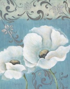 Poppies on Blue I