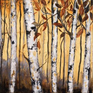Birchwood Trees on Gold II