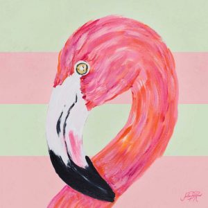 Flamingo on Stripes II