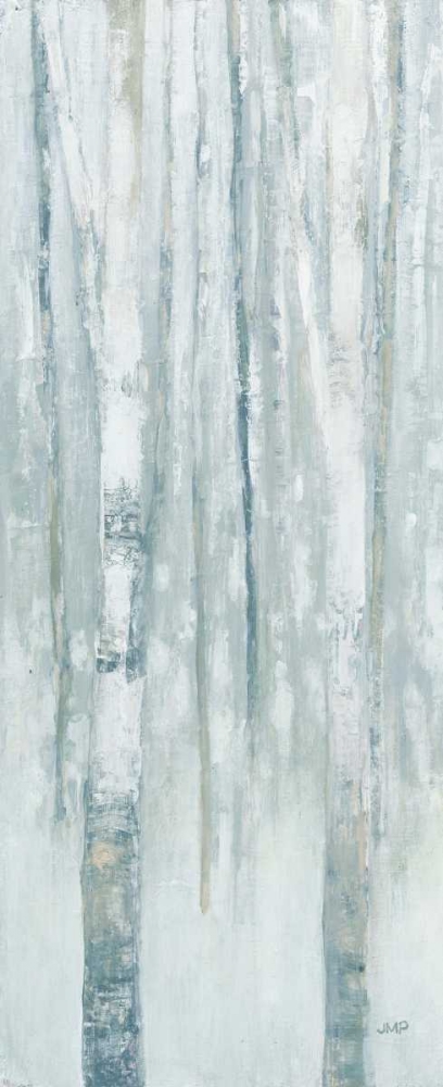 Birches in Winter Blue Gray Panel I
