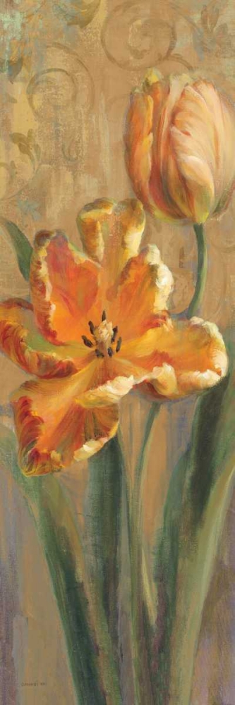 Parrot Tulips on Gold I