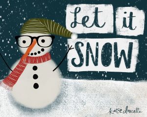 Let It Snow Hipster Snowman