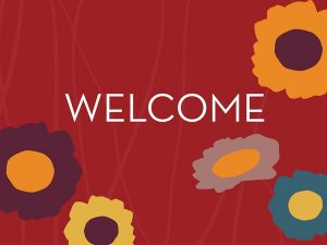 Multicolor Welcome on Red