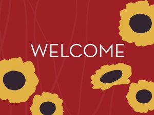 Sunflower Welcome on Red