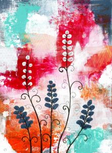 Bright Abstract with Flowers