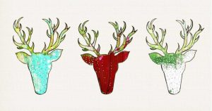 Three Deer Heads Linen