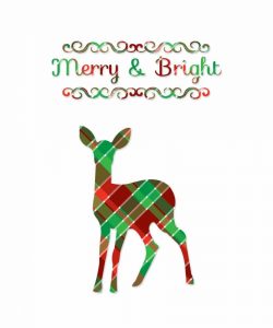 Plaid Deer Merry and Bright