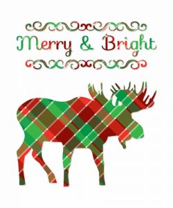 Plaid Moose Merry and Bright