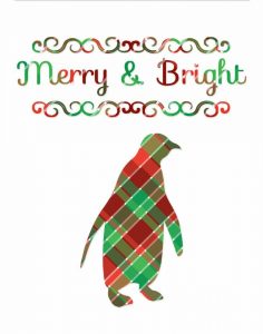 Plaid Penguin Merry and Bright