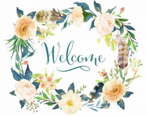Welcome Teal Floral
