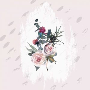 Floral Bouquet on Grunge Square