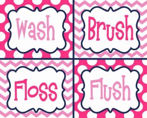 Wash, Brush, Floss, Flush Pink