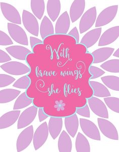 Bird Floral Quote