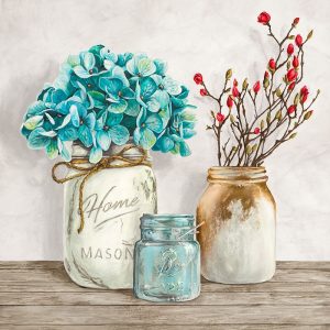 Floral composition with Mason Jars I