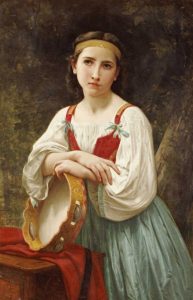 Basque Gipsy Girl With Tambourine