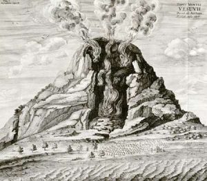Engraving of Vesuvius Erupting