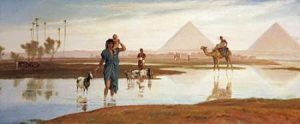 Overflow of The Nile, With The Pyramids