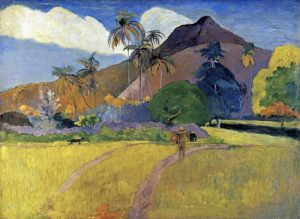 Tahitian Landscape with a Mountain