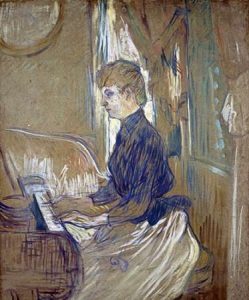 At the Piano, Madame Juliette Pascal in the Salon of the Malrome Palace