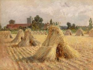 Corn Stooks by Bray Church, 1872