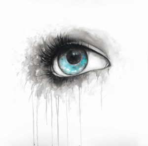 Blue Eye in Watercolor