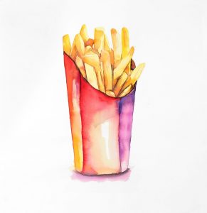 Watercolor French Fries