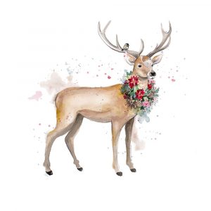 Woodland Deer with Wreath
