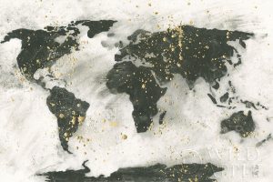 World Map Gold Speckle