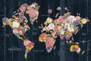 Botanical Floral Map Words