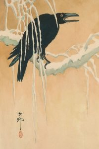Blackbird in snow, 1885