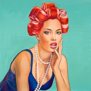 PIN UP GIRL WITH CURLERS