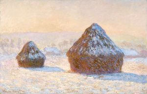 Wheatstacks, Snow Effect, Morning (Meules, Effet de Neige, Le Matin)