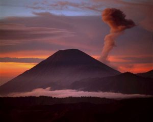 Indonesia Mt Semeru emits a plume of smoke