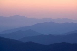 TN, Great Smoky Mts Mountain layers at sunset