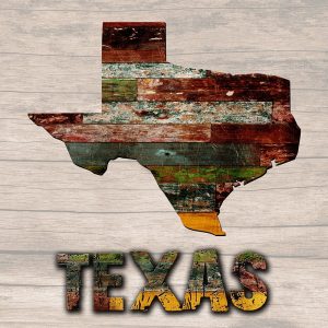 Texas Wooden Map