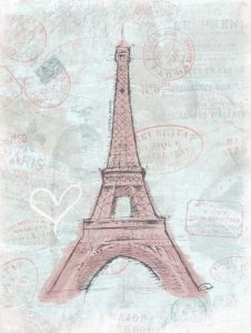 Eiffel Sketch Romantic