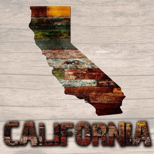 California Wooden Map