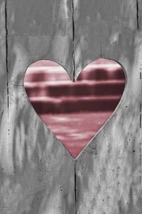 Pink Woodcut Heart I