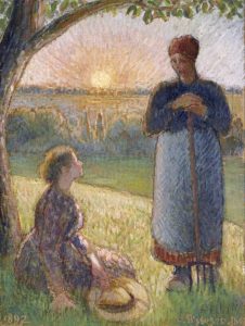 Country Women Chatting, Sunset, Eragny