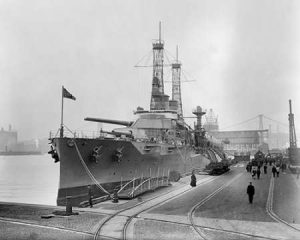 Battleship Texas in the Shipyard, ca. 1911