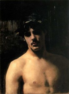 A Male Model with a Wreath of Laurel