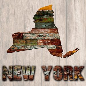 New York Wooden Map