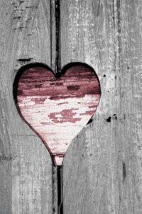 Pink Woodcut Heart II