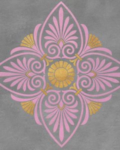 Gray and Pink Medallion I