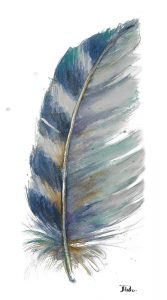 White Watercolor Feather I