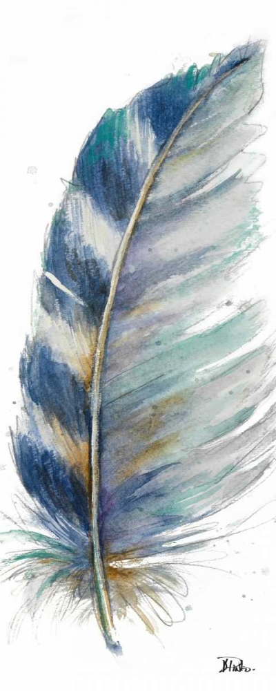 Watercolor Feather White V