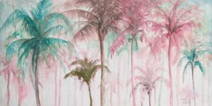 Watercolor Palms in Pink Tones