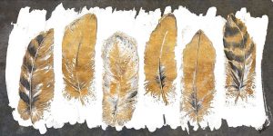 Gold Watercolor Feathers