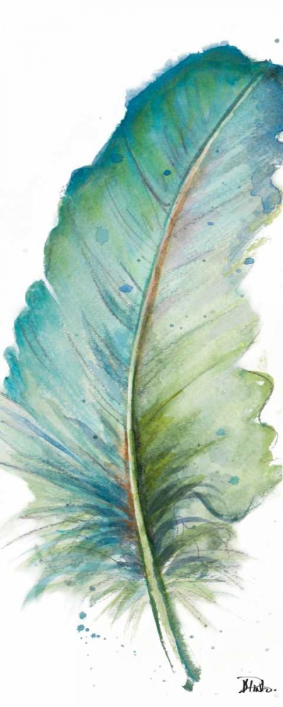 Watercolor Feather White IV