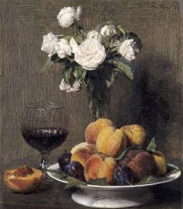 Still Life With Roses, Fruits and a Glass of Wine